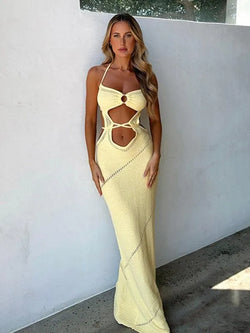 Solid Color Knitted Beach Cover-Up - Guocali