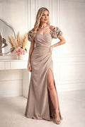 Sweetheart Puff Sleeve Ruched Maxi Dress – Brown – Daydress | GUOCALI