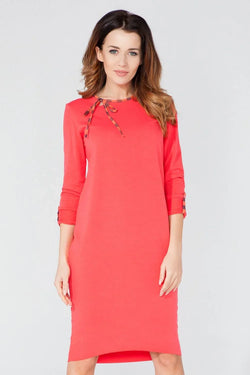 Tie Neck Long Sleeve Dress Casual Elegant Style - Guocali