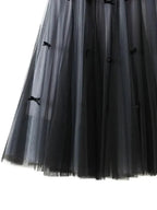 Women A-Line Skirt Bow Mesh - Elastic Midi Women Skirt
