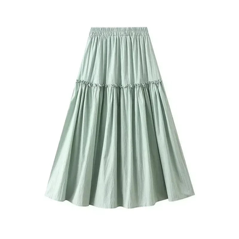 Women A-Line Skirt Fairy Style Layered - High Waist Midi Women Skirt