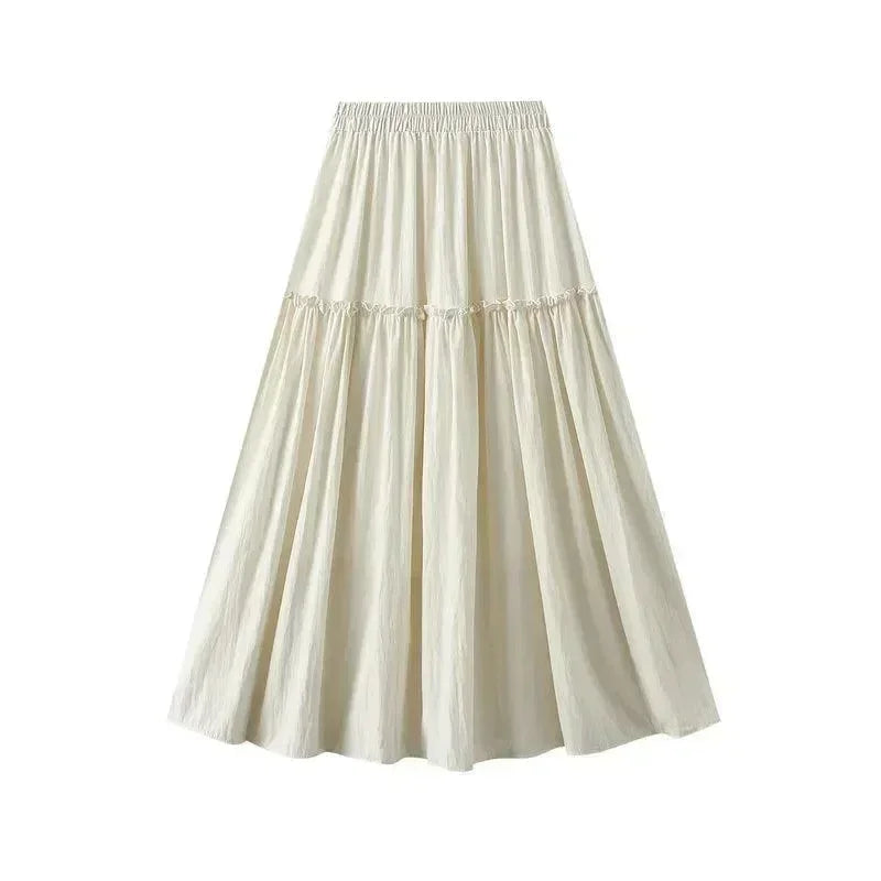 Women A-Line Skirt Fairy Style Layered - High Waist Midi Women Skirt