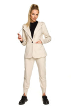 Women Blazer - Stretchable - 1-Button - beige -Guocali
