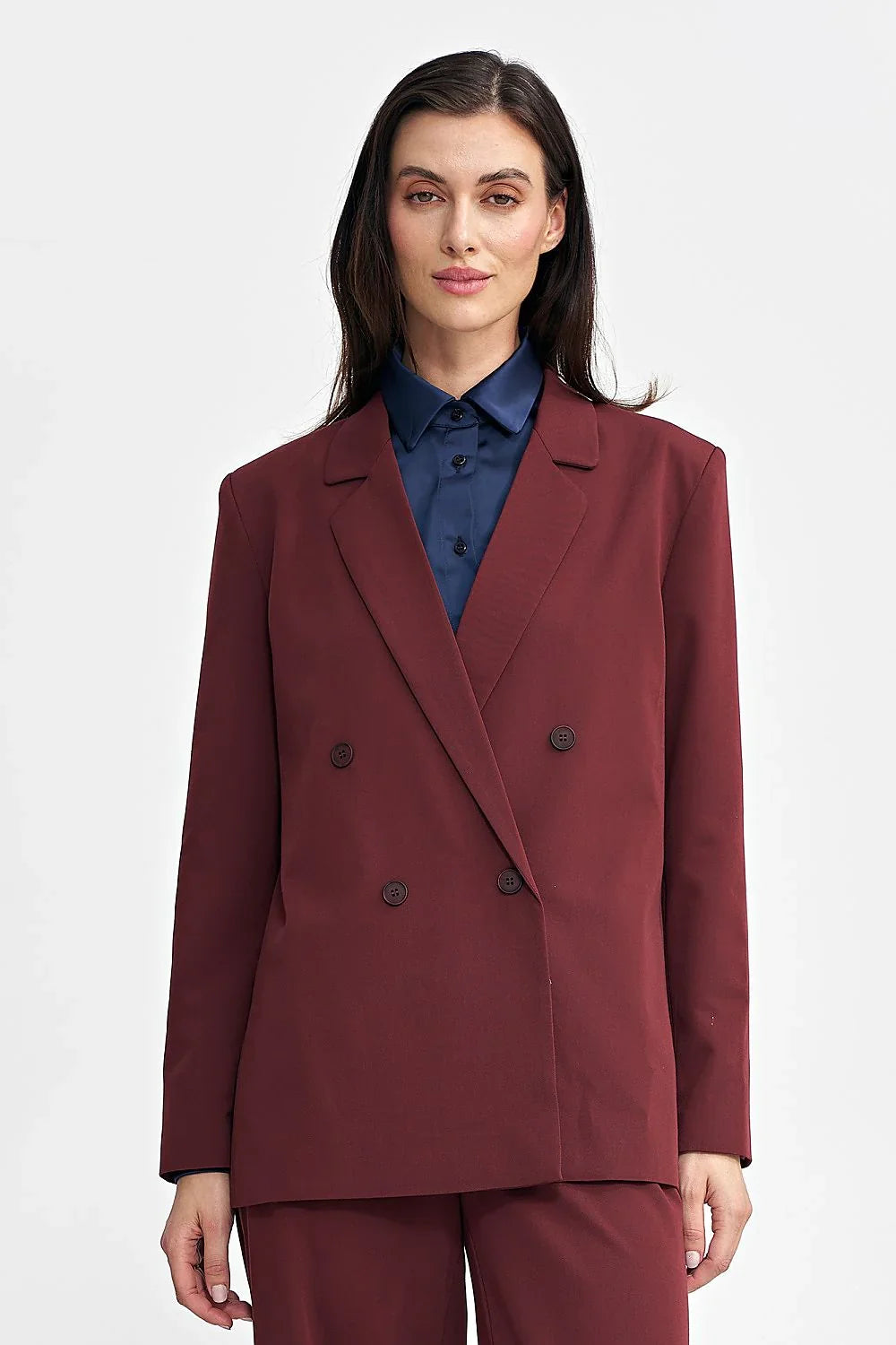 Women Blazer - Stretchable - Double-Breasted - Red -Guocali