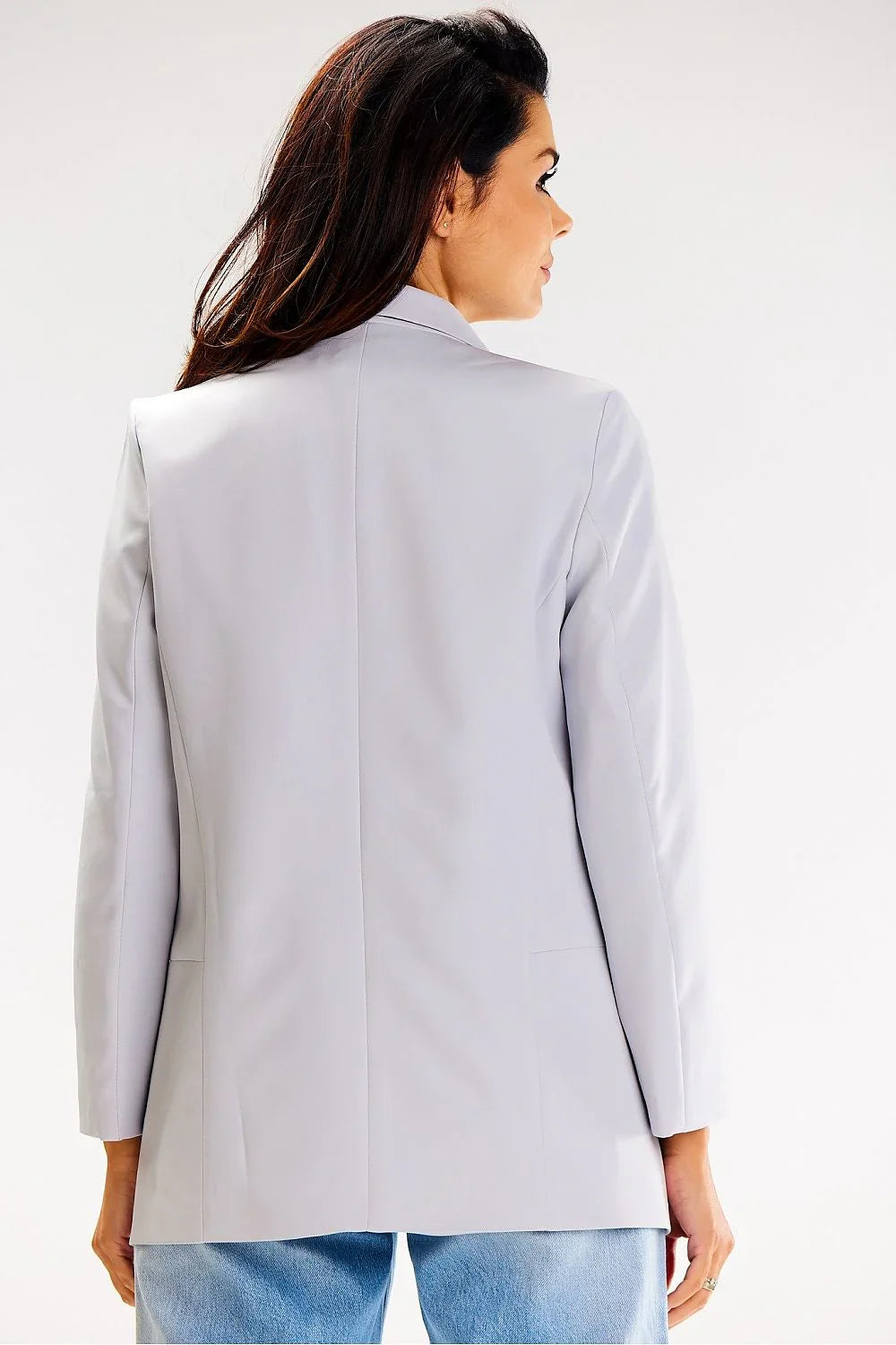 Women Blazer - Stretchable - Slip-On - Gray -Guocali