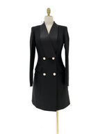 Women Blazer - Wrinkle-Resistant - Double-Breasted - Black -Guocali