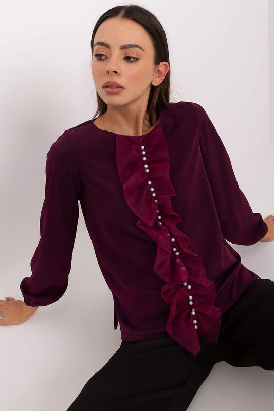 Women Blouse – Stretchable – Long Sleeve - Purple -Guocali
