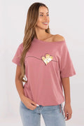 Women Boat-Neck Short-Sleeves T-Shirt – Stretchable, Gold