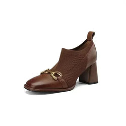 Women Boots - Block Ankle Boots - Pu Leather - Guocali