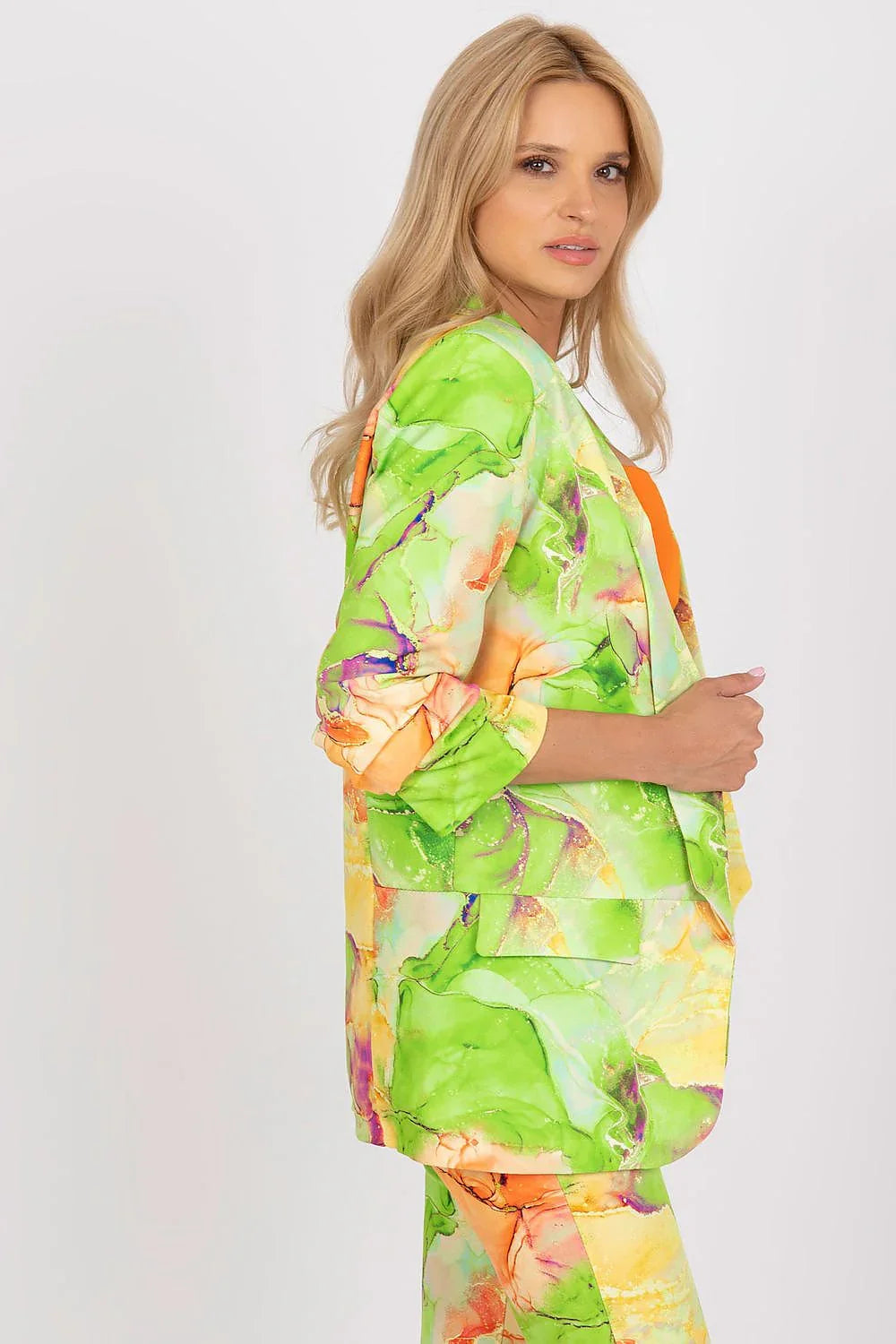 Women Casual Blazer - Stretchable - Slip-On, Yellow, Orange, Multicolor