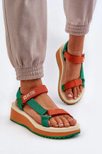 Women Colorblock Platform Walking Sandals - Guocali
