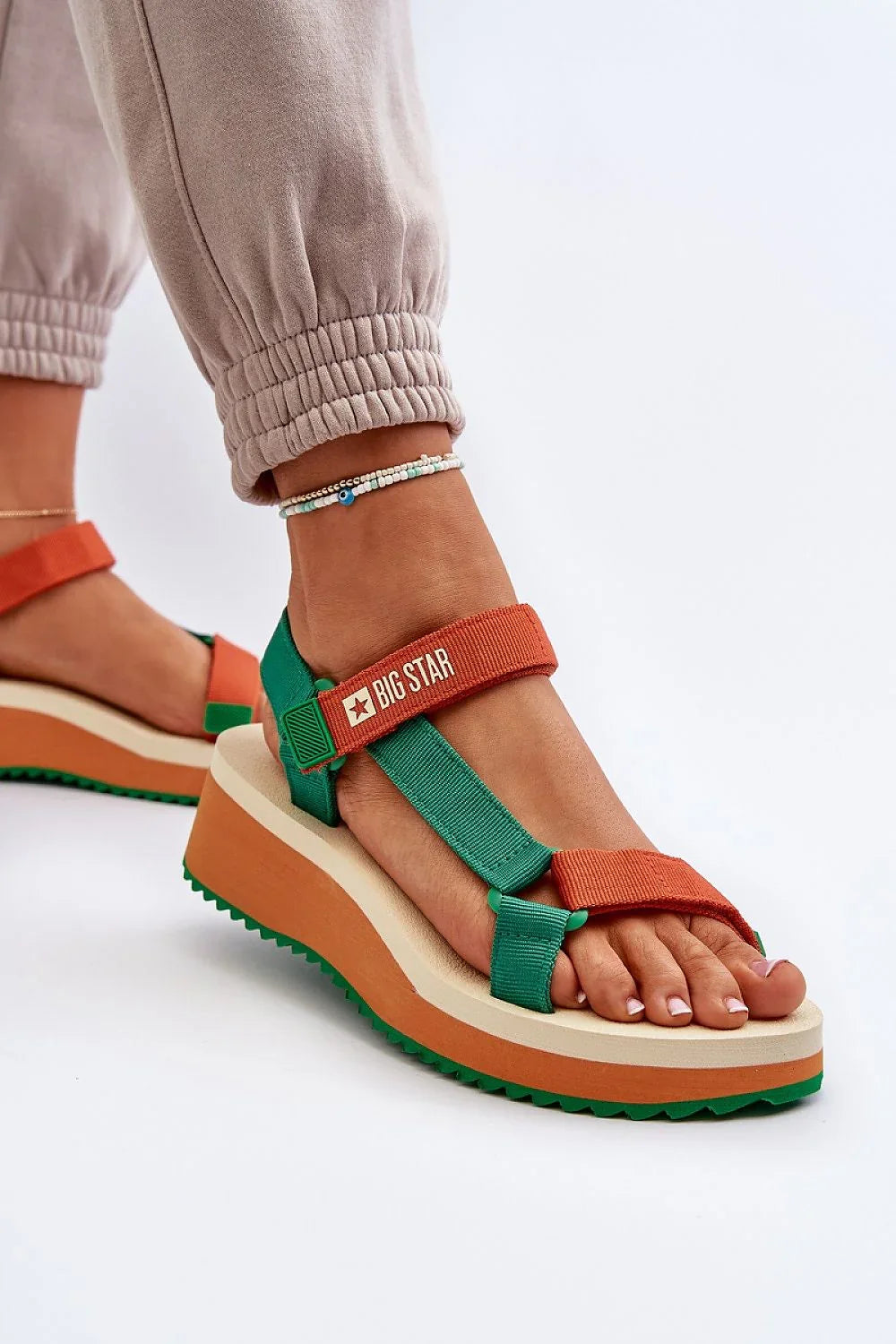 Women Colorblock Platform Walking Sandals - Guocali