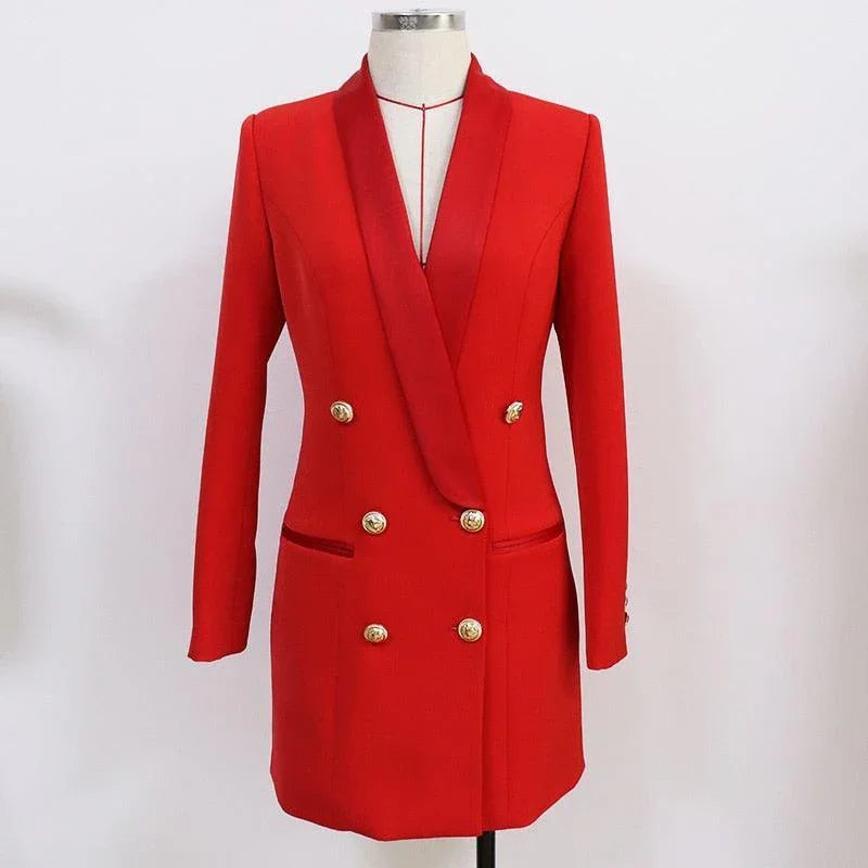 Women Double Breasted Blazer - Breathable - Double-Breasted - White -Guocali