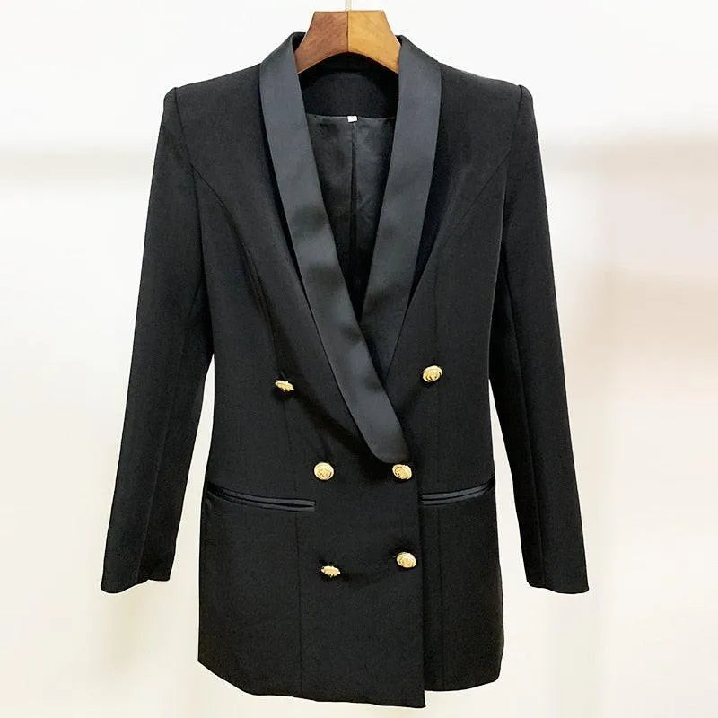 Women Double Breasted Blazer - Breathable - Double-Breasted - White -Guocali
