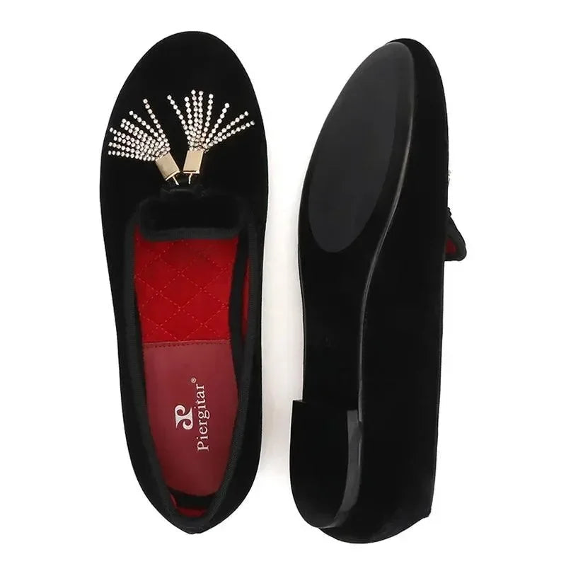 Women Dress Tassel Slipper Loafers - Slip-On Flat Formal Dress Shoes
