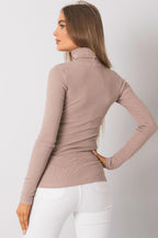 Women Fitted Cotton Turtleneck Sweater - Guocali