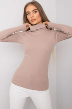 Women Fitted Cotton Turtleneck Sweater - Guocali