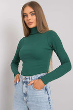 Women Fitted Cotton Turtleneck Sweater - Guocali