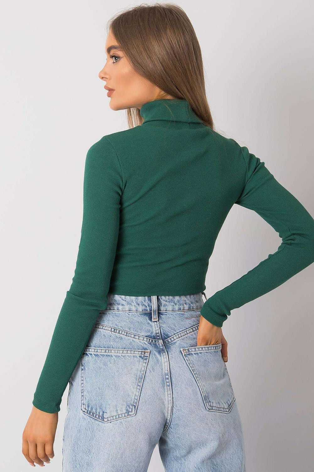 Women Fitted Cotton Turtleneck Sweater - Guocali