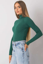 Women Fitted Cotton Turtleneck Sweater - Guocali