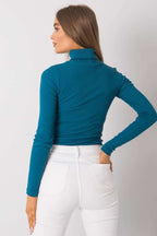 Women Fitted Cotton Turtleneck Sweater - Guocali