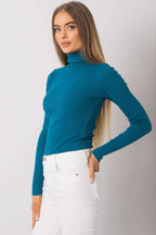 Women Fitted Cotton Turtleneck Sweater - Guocali