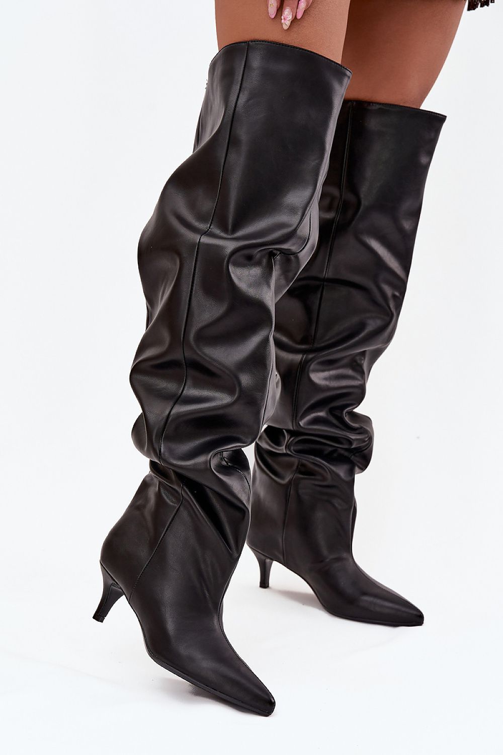 Women Heel Boots - Low Stiletto Shoes - Guocali