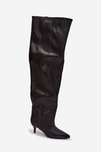 Women Heel Boots - Low Stiletto Shoes - Guocali