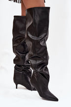 Women Heel Boots - Low Stiletto Shoes - Guocali