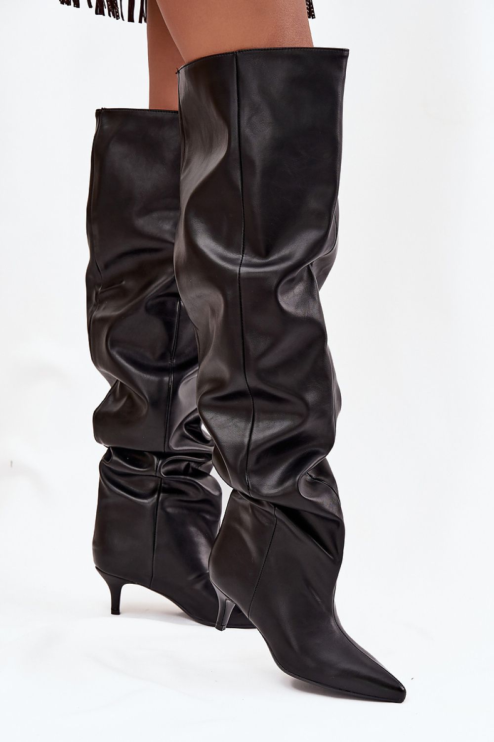 Women Heel Boots - Low Stiletto Shoes - Guocali