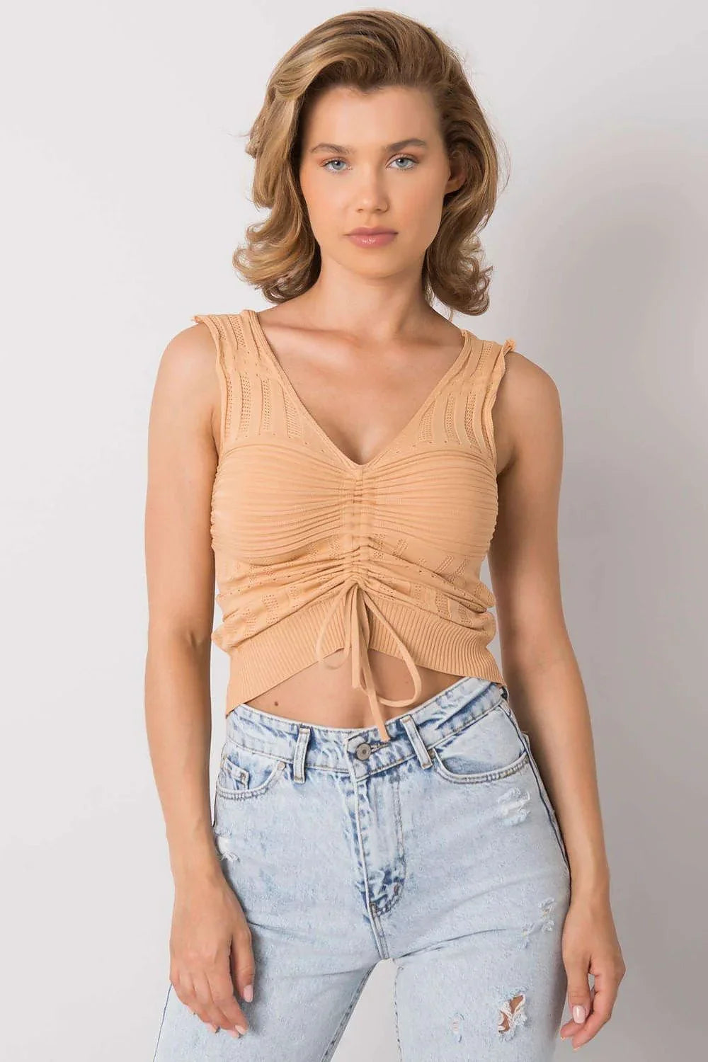 Women Knit Top – V-Neck Knit Top -Guocali