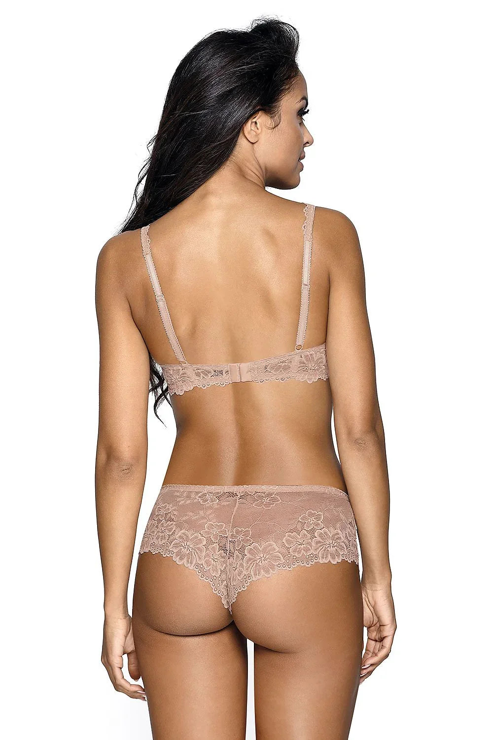 Women Lace Mesh Satin Underwire Bra - Guocali
