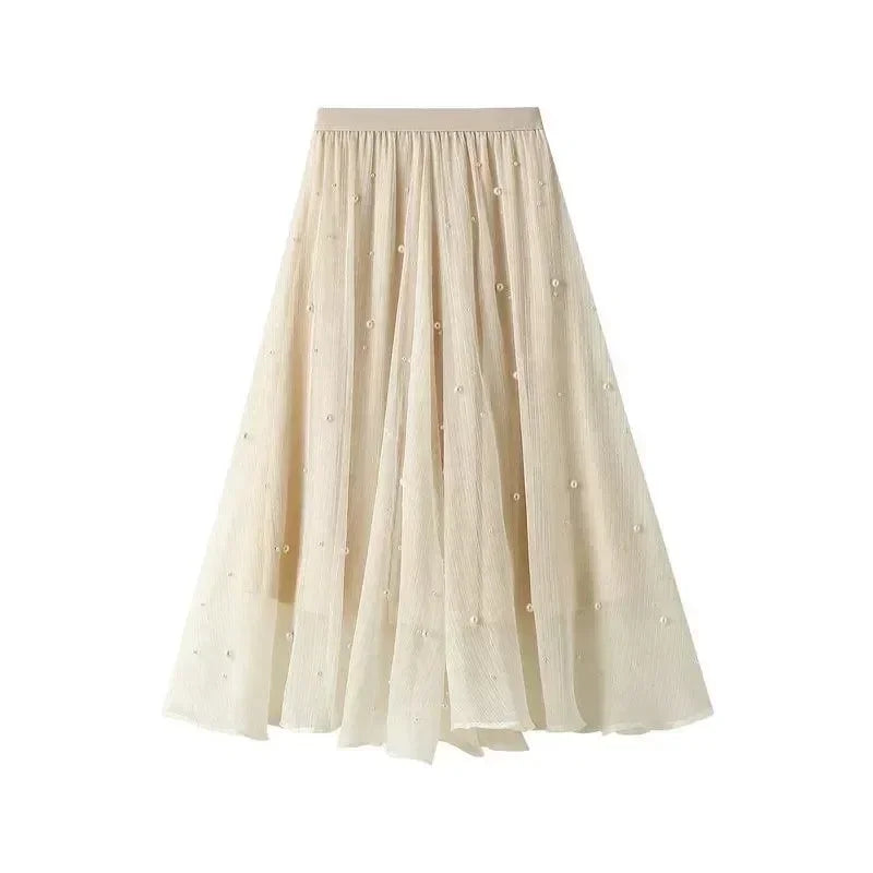 Women Midi Skirt Ruffled Patchwork - Asymmetric Women Skirt