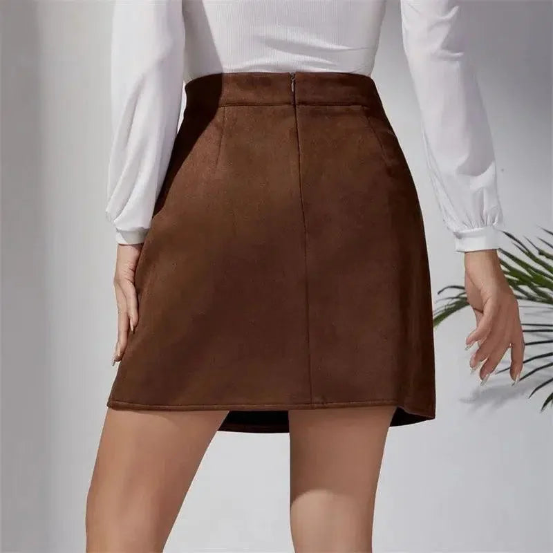 Women Mini Skirt Beaded Slit - High Waist Women Skirt