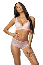 Women Plunge Lace Underwire Padded Bra - Guocali