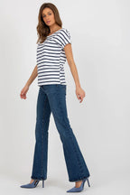 Women Round-Neck Short-Sleeves T-Shirt – Stretchable, Navy