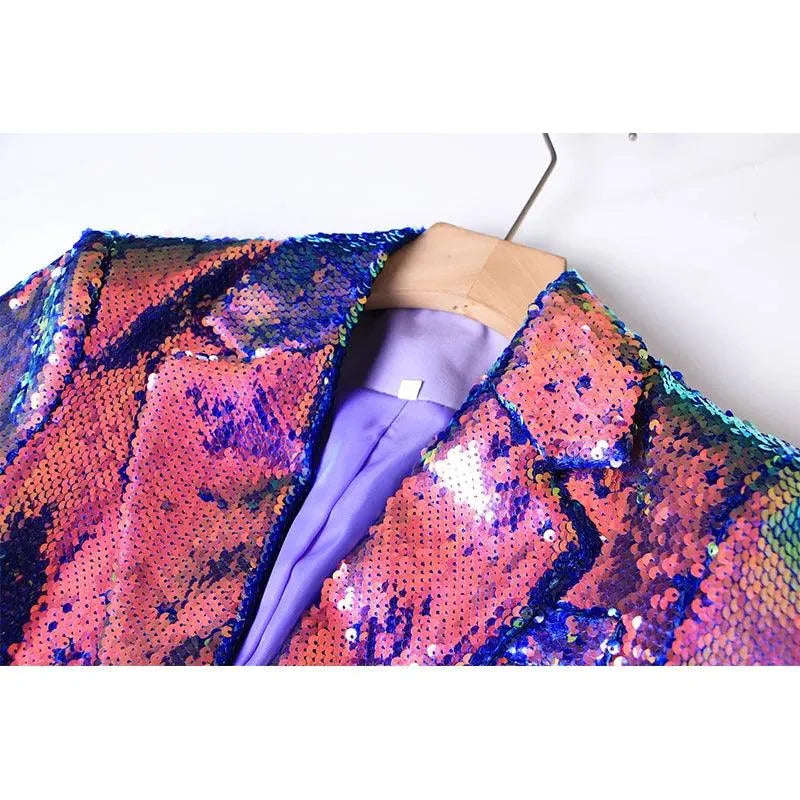 Women's Blazer - Lightweight - 1-Button - Multicolor -Guocali