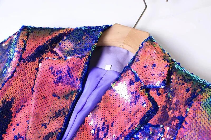 Women's Blazer - Lightweight - 1-Button - Multicolor -Guocali