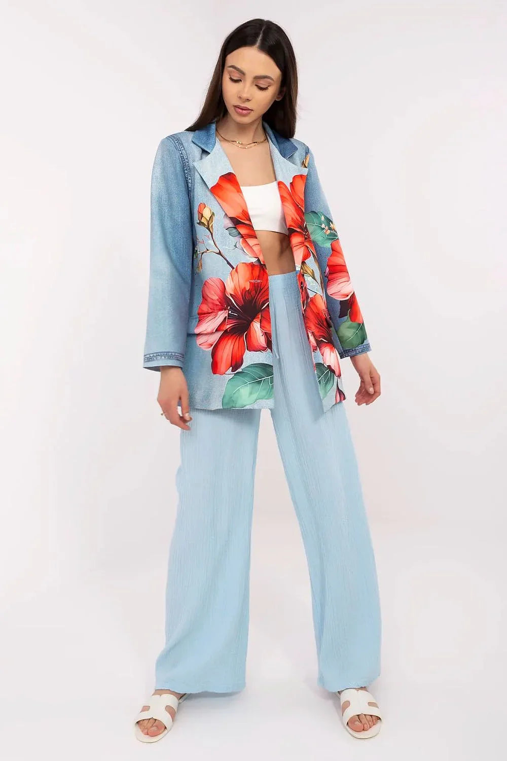 Women's Blazer - Lightweight - 1-Button, Red, Green, Multicolor