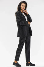 Women's Blazer - Lightweight - Button - Black -Guocali