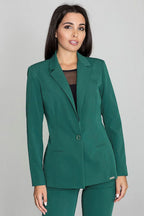 Women's Blazer - Lightweight - Button - Green -Guocali