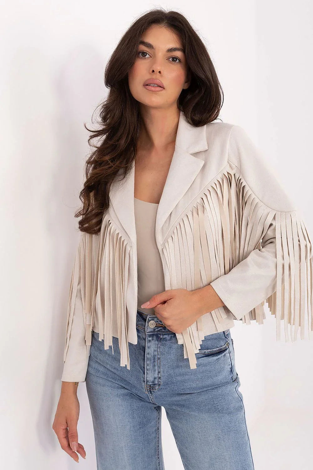 Women's Cropped Jacket - Lightweight Boho - Red