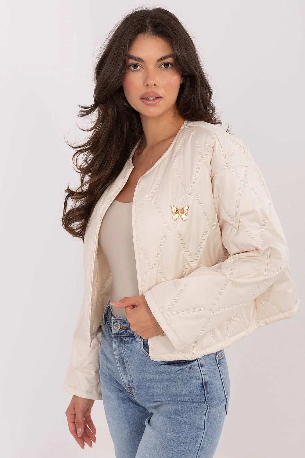 Women's Quilted Jacket - Lightweight Elegant - Brown