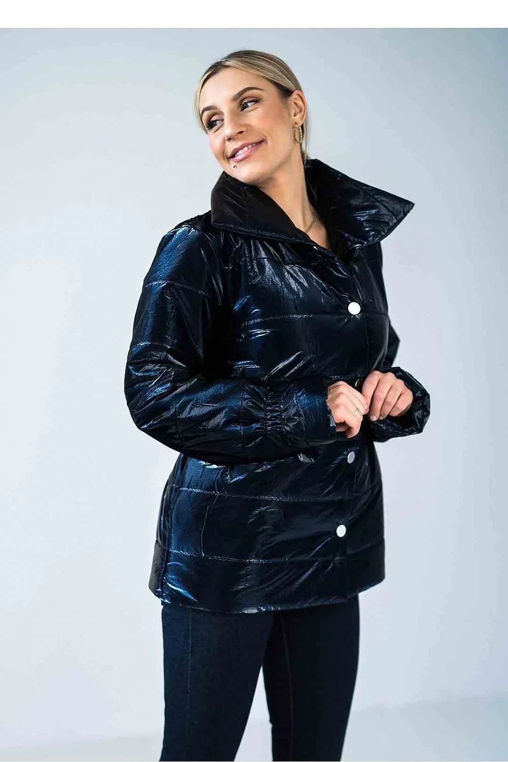 Women's Quilted Jacket, Puffer Jacket - Insulated Chic, Casual - Green