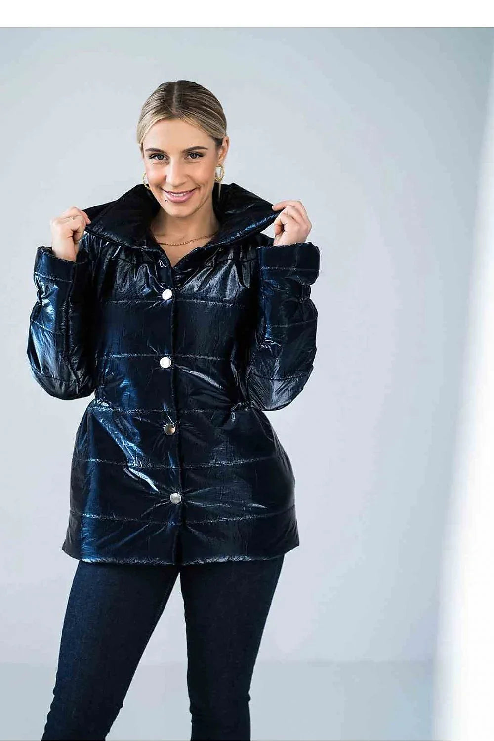 Women's Quilted Jacket, Puffer Jacket - Insulated Chic, Casual - Green