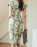 Women’s Ruffle Printed Summer Dress -Guocali