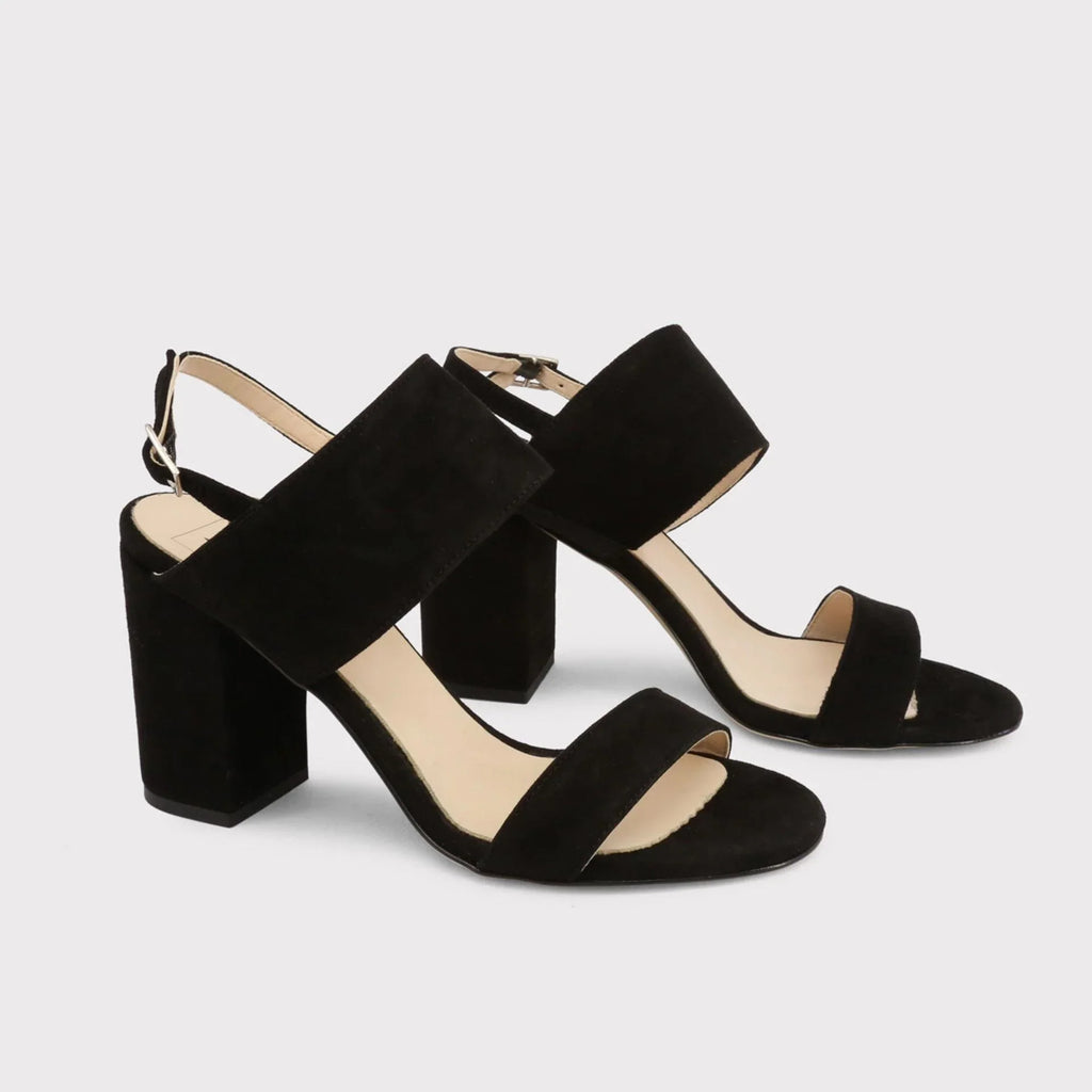 Women Sandals - Block Heels - Suede