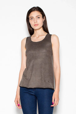 Women Sleeveless Top – Round-Neck Top - Guocali