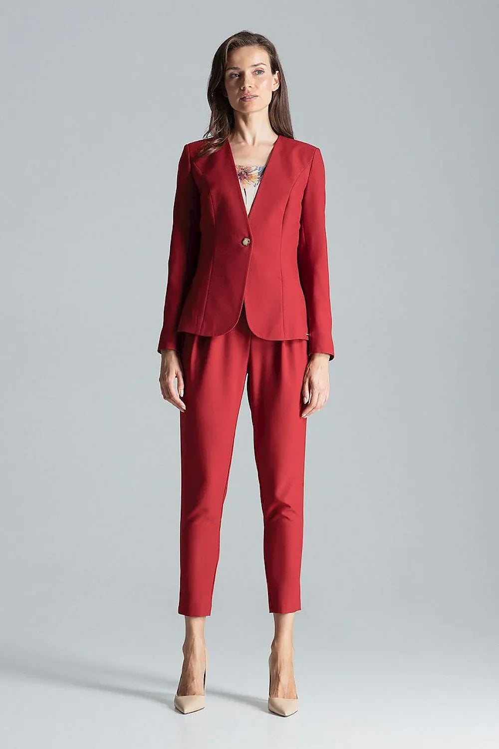 Women Suit Jacket - Lightweight - 1-Button Blazer