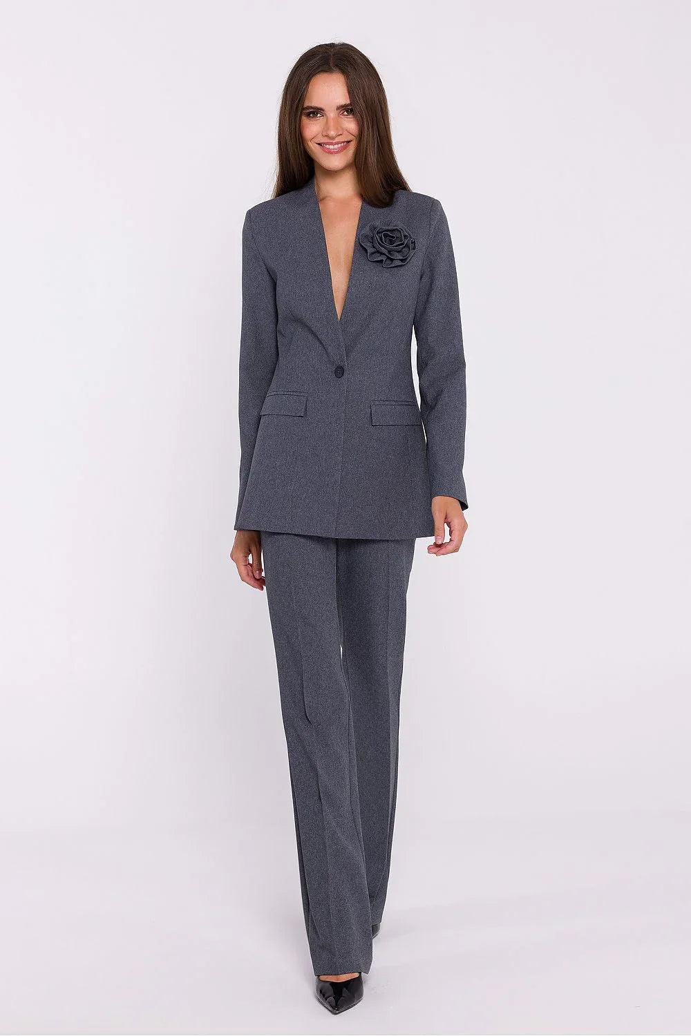 Women Suit Jacket - Stretchable - 1-Button Blazer